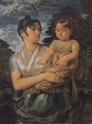 Philipp Otto Runge The Artist-s Wife and their Young Son Sweden oil painting artist